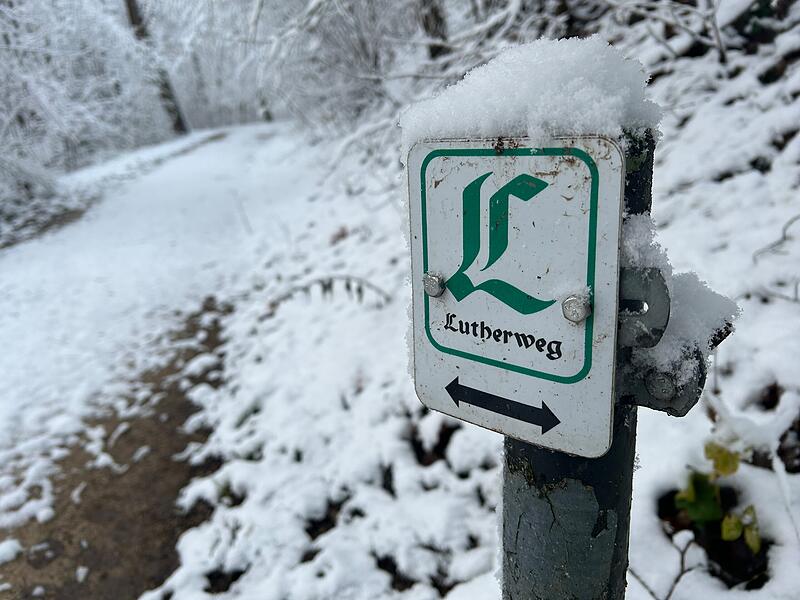 Spaziergang durch den verschneiten Hofgarten in Coburg
