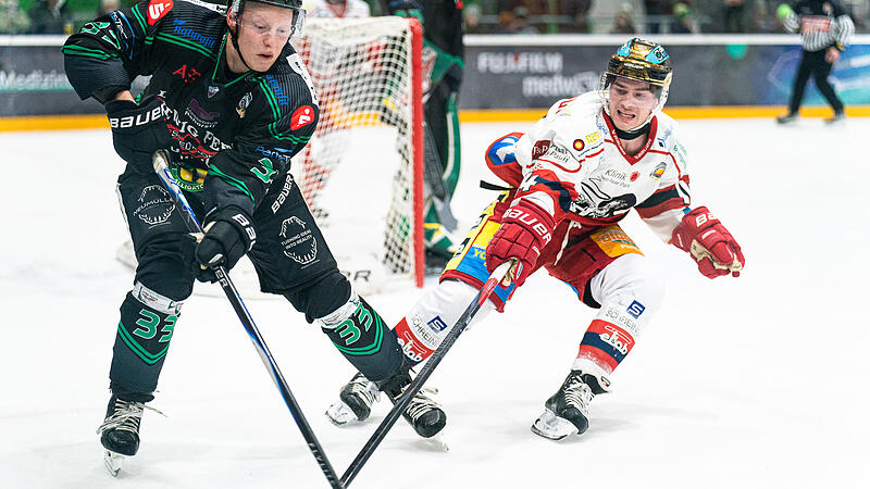 Ty Jackson (rechts) und der Deggendorfer SC lie&szlig;en den Alligators um Niklas Hane am Ende keine Chance.