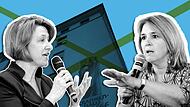 Die Schweinfurter CSU-Abgeordneten Anja Weisgerber (links) und Martina Gie&szlig;&uuml;bel &uuml;ben Kritik am Auftreten der SPD-Staatssekret&auml;rin Sabine Dittmar aus Bad Kissingen.