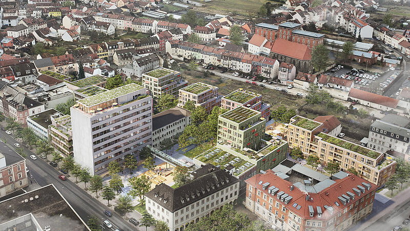 So soll das fertige Quartier in N&auml;he des Bamberger Bahnhofs einmal aussehen.