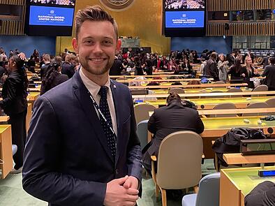 Marius Bittner im Zentrum der weltweiten Diplomatie.