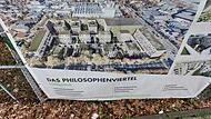 Mehr als dieses Transparent ist von Forchheims gr&ouml;&szlig;tem Wohnbauprojekt der vergangenen Jahre noch nicht zu sehen. Wie es nun beim Philosophenviertel weitergehen k&ouml;nnte.