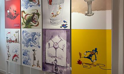 &bdquo;Enten, die sich in Raketen retten&ldquo; hei&szlig;t die Ausstellung, die sich dem Werk des K&uuml;nstlers Florian Satzinger widmet &ndash;  eine von mehreren beim Comicsalon in Erlangen.
