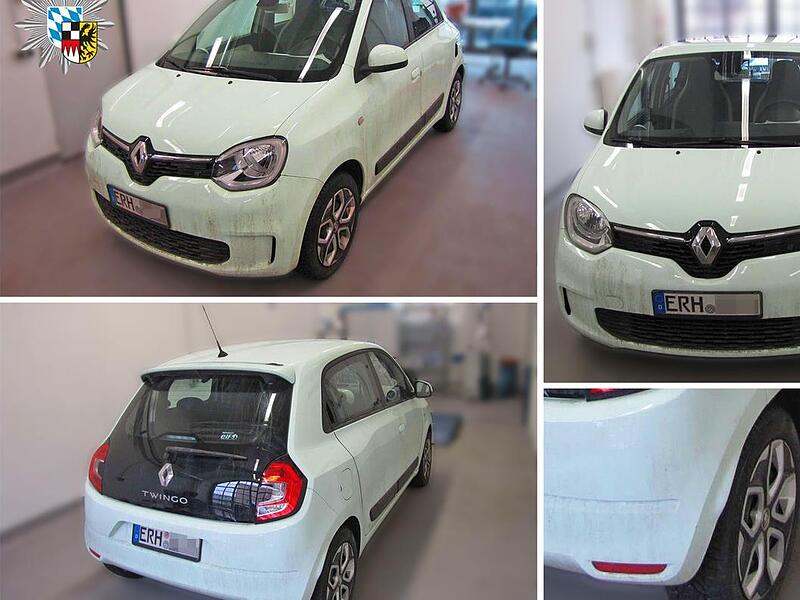 Bei den Ermittlungen zu der vermissten Schwangeren ver&ouml;ffentlichte die Polizei im Dezember 2022 auch dieses Foto eines mintgr&uuml;nen Renault Twingo mit ERH-Kennzeichen.