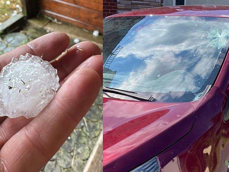 Unwetter im n&ouml;rdlichen Landkreis Kronach: Hagelschauer in Tettau