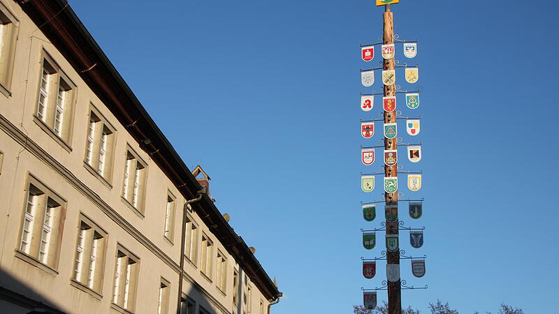 In M&uuml;nnerstadt steht nach neun Jahren wieder ein Zunftbaum am Feuerwehrhaus.
