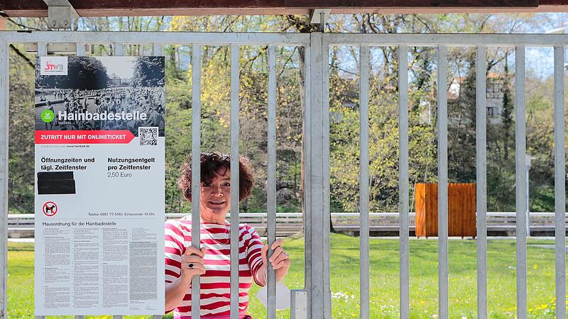 Christiane Hartleitner, die sich seit Jahrzehnten für das Hainbadestelle engagiert, will endlich wieder die Tore des Hainbads offen sehen.