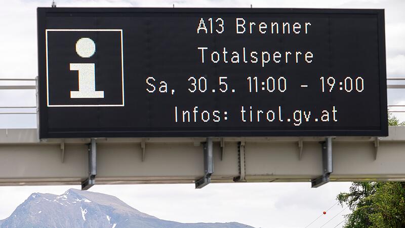 Demonstration und Totalsperre auf Brennerautobahn