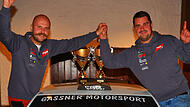Dominik Dinkel (rechts) und sein Beifahrer Michael Teufel gewannen zum sechsten Mal in Folge die Rallye Fränkische Schweiz.