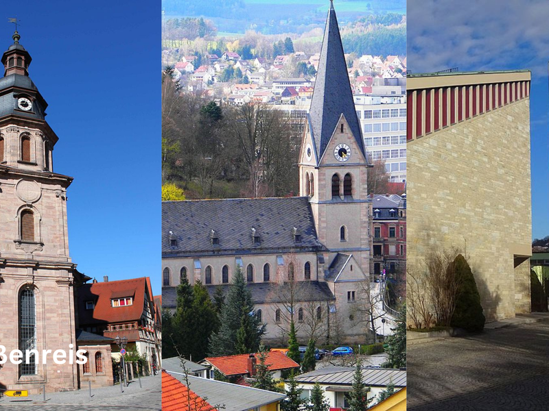 Von links: Spitalkirche, Unsere Liebe Frau, St. Hedwig