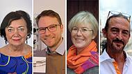 Erinnern sich an ihren ersten Schultag, von links: Uschi Kriener, Tom Köllmer, Martina Greubel, Timo Baier.