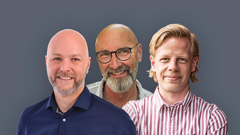 Christian Brettschneider (von links), Christian Koch und Max Kräußlich sind die Kandidaten für die Bürgermeisterwahl in Weitramsdorf, Christian Brettschneider (von links), Christian Koch und Max Kräußlich sind die Kandidaten für die Bürgermeisterwahl in Weitramsdorf,