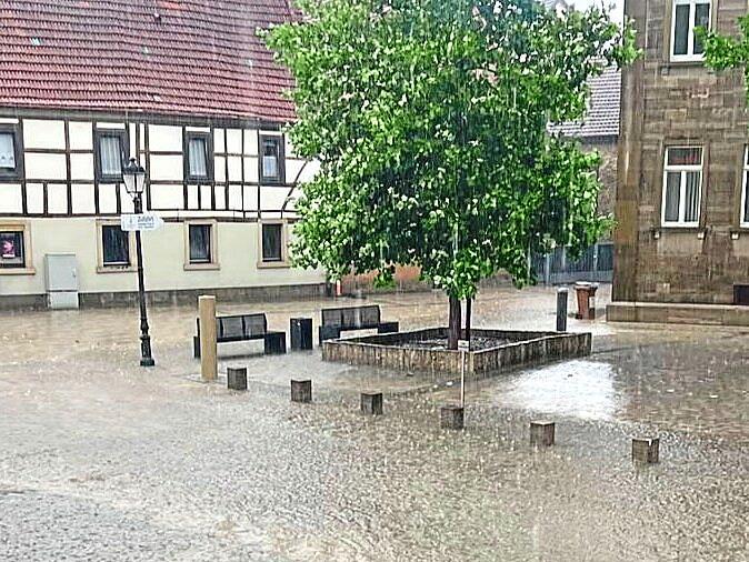 Der Stenayer Platz in M&uuml;nnerstadt wurde ebenfalls &uuml;berschwemmt.Sophia Braun