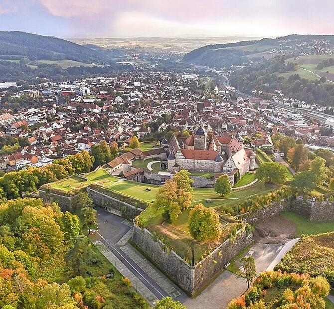 Blick über Kronach, Start- und Zielpunkt des diesjährigen Frankenwald-Wandermarathons