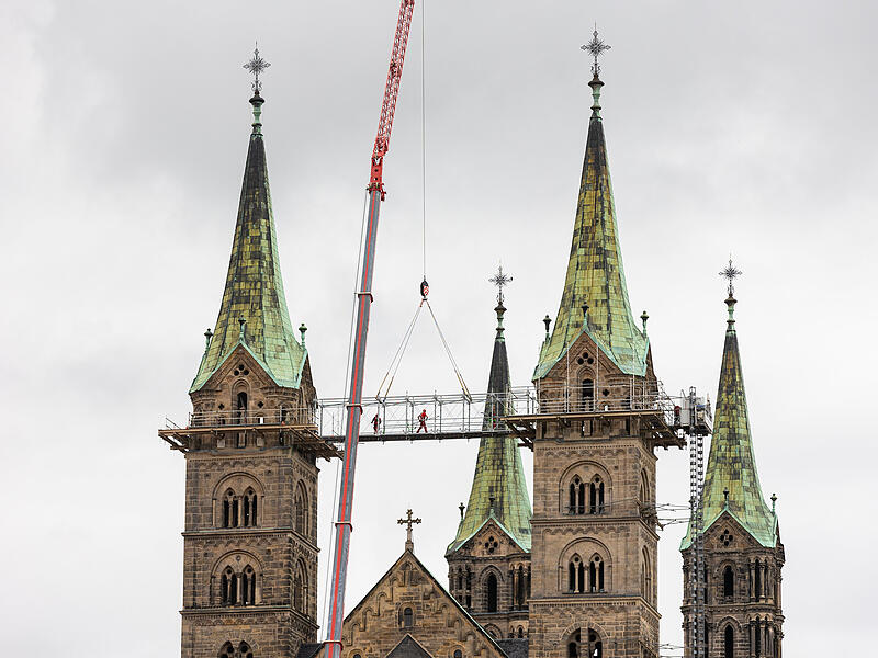 Bamberger Dom: Abbau der Montagebrücke  2025