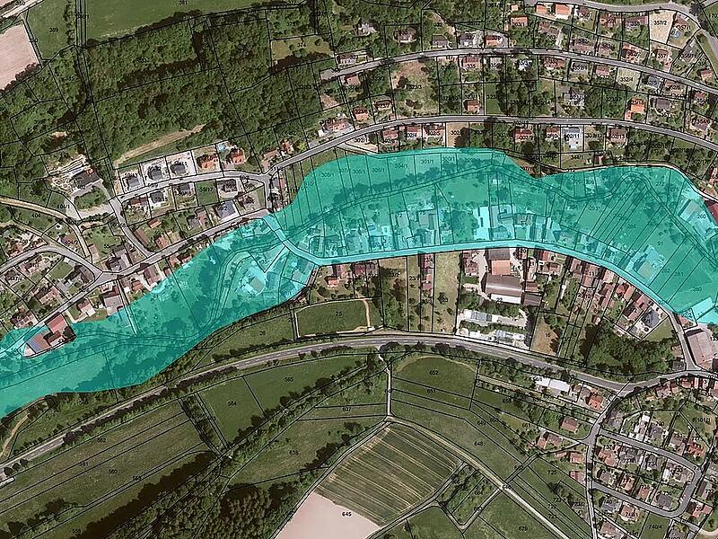 Überschwemmungsgebiete in Aschach