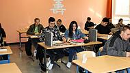 Die meisten Schüler der Deutschklasse an der Berufsschule stammen aus der Ukraine.