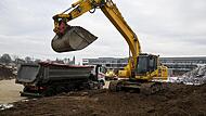 Bauarbeiten für die Erweiterung des Brose-Zentrums am Berliner Ring in Bamberg. Brose ist Bambergs drittgrößter Arbeitgeber, Tendenz steigend.