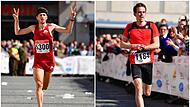 Felix Hentschel (li.) gewann bei den beiden vorherigen Ausgaben den Brose-Lauf, wird heuer aber wohl pausieren. Jonas Lehmann (re.) dagegen hofft im Halbmarathon auf den Titelhattrick.