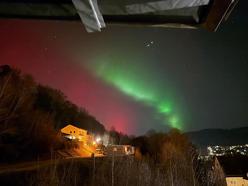 Beeindruckende Polarlichter &uuml;ber Bad Br&uuml;ckenau