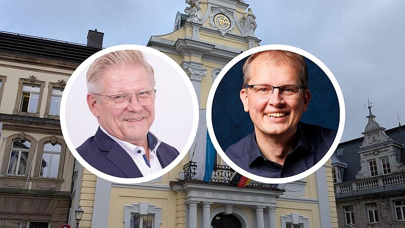 Frank Wilzok (CSU) und Ralf Hartnack (WGK) gehen in die Stichwahl um das Amt des Oberb&uuml;rgermeisters.