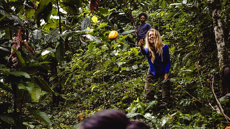 Bianca K&uuml;hnert im Atlantischen Regenwald in Brasilien.