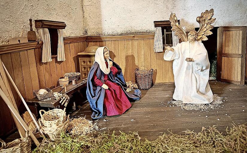 Verk&uuml;ndigung in der Korbmacherwerkstatt. Die Nachfolger von Florian Hofmann setzen solche biblischen Erz&auml;hlungen auch gerne fr&auml;nkisch um.