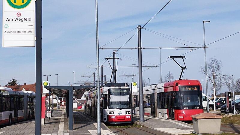 Die Stra&szlig;enbahn-Haltestelle N&uuml;rnberg Wegfeld w&auml;re der Ausgangspunkt der Stub.