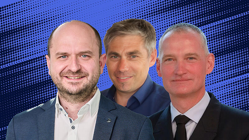 Drei M&auml;nner, ein Anliegen: Sebastian G&ouml;tz, Torsten Gunselmann und Oliver Flake (von links) wollen f&uuml;r die CSU Landrat werden. Mit politischer Prominenz sticht das Trio nicht, das muss aber kein Nachteil sein.