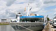 Nach Kollision mit Br&uuml;cke in Knetzgau: Die Reparaturarbeiten am Flusskreuzfahrtschiff Viva Moments sind fast abgeschlossen.