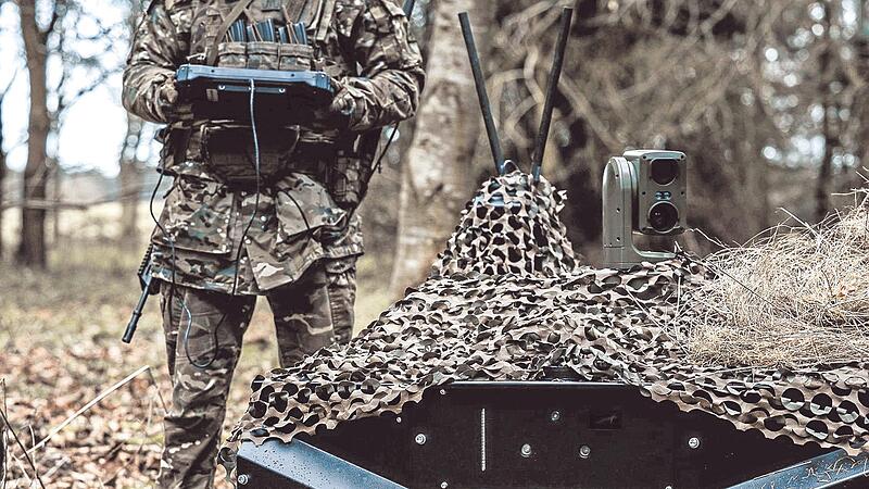 Eines der unbemannten Fahrzeuge von Arx Robotics: Die Roboter können unter anderem Drohnen bekämpfen.