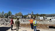 Gro&szlig;e Fortschritte macht der R&uuml;ckbau und Abriss des ehemaligen Traditionshotels Hans Veit in Rothenkirchen, von dem derzeit nur noch Grundmauern und Keller stehen.