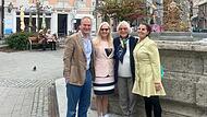 Frank Kühne und seine Mutter Annegret Kühne (Mitte) begrüßten die Enkelinnen von Felix Epstein, Vicki und Marcy, in Kulmbach.