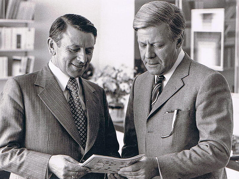 Helmut Schmidt und Heiner Schneier 1978 in Bonn
