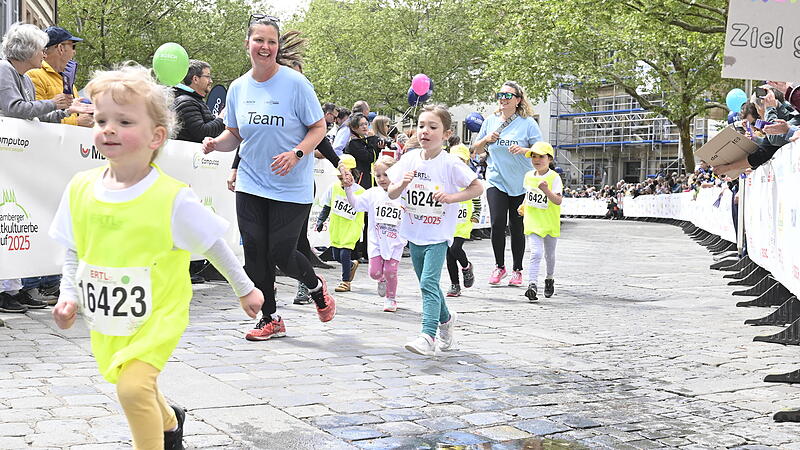 Die Kleinsten beim Weltkulturerbelauf 2025: Den Anfang machten die Bambinis,