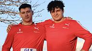 Die Trainingspartner Linus Liebenwald (links) und Merlin Hummel unterstützten sich in Halle gegenseitig. Die Trainingspartner Linus Liebenwald (links) und Merlin Hummel unterstützten sich in Halle gegenseitig.
