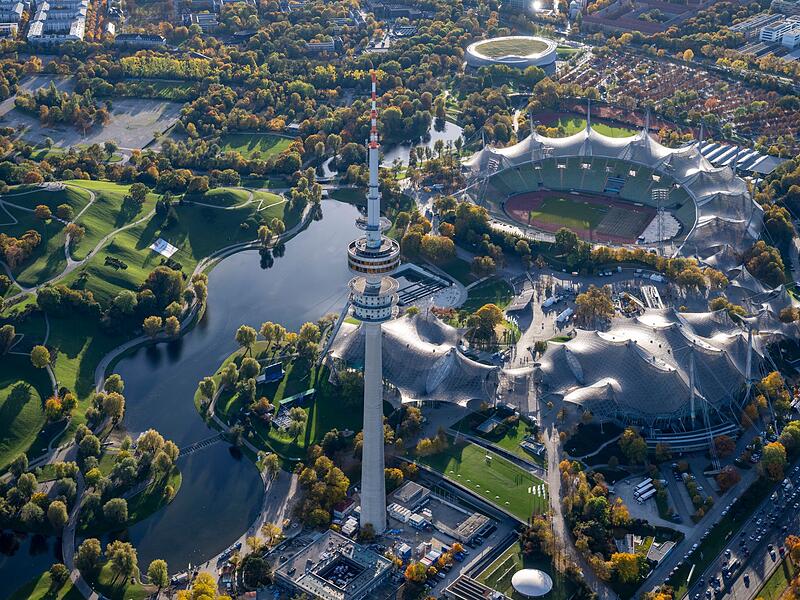 Münchner Olympiastadion aus der Luft