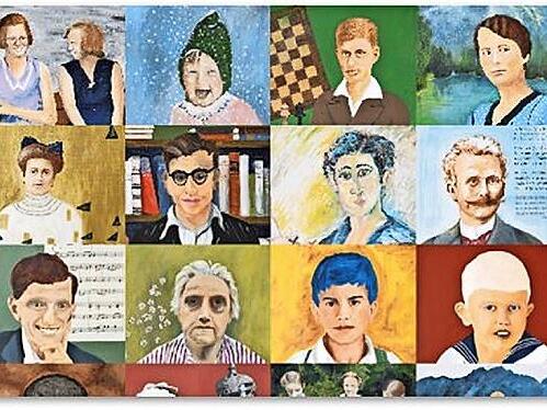 In der Wanderausstellung zum Projekt „Nie wieder!“ sind Porträts zu sehen und biografische Texte zu lesen. Das Bild zeigt einen Ausschnitt vom Titelblatt des Ausstellungsflyers.