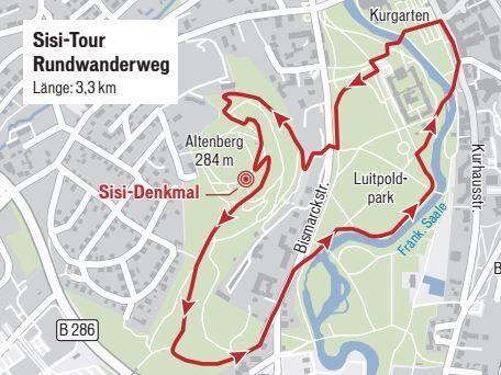 Die Sisi-Tour führt vom Luitpoldpark zum Altenberg, dem Lieblingsort der Kaiserin, wenn sie sich in Bad Kissingen aufgehalten hat.