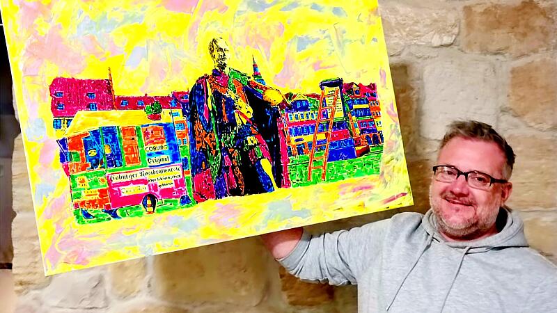 Markus Heger mag es bunt - seine neuen Werke handeln von Coburg. Markus Heger mag es bunt. Seine neuen Werke drehen sich um Coburg.
