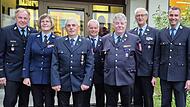Ehrung KFV (von links): Benno Metz, Birgit Below, Richard Höfling, Elmar Sell, Winfried Heim, Edwin Frey, KBR Markus Ullrich.