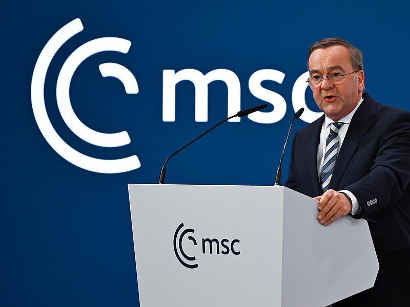 Bundesverteidigungsminister Boris Pistorius (SPD) spricht bei der M&uuml;nchener Sicherheitskonferenz (MSC).