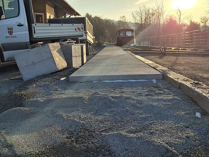 Gleispark Rupboden am Bahnradweg der fr&uuml;heren Sinntalbahn