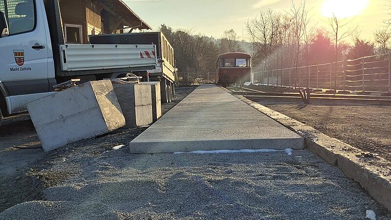 Gleispark Rupboden am Bahnradweg der fr&uuml;heren Sinntalbahn
