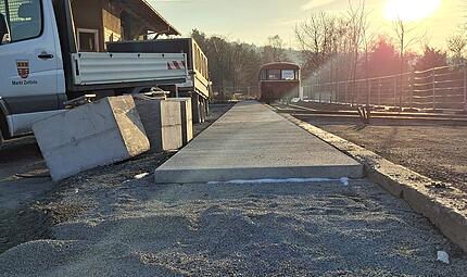 Gleispark Rupboden am Bahnradweg der fr&uuml;heren Sinntalbahn