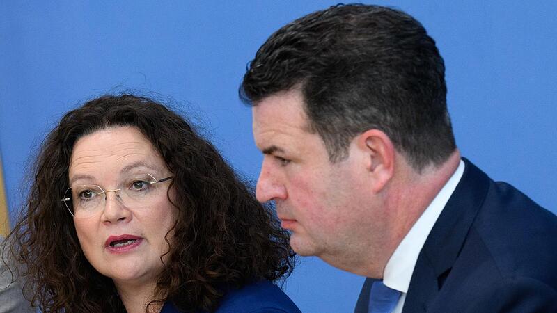 Bundesarbeitsminister Hubertus Heil und Andrea Nahles, Chefin der Bundesagentur für Arbeit Bundesarbeitsminister Hubertus Heil und Andrea Nahles, Chefin der Bundesagentur für Arbeit