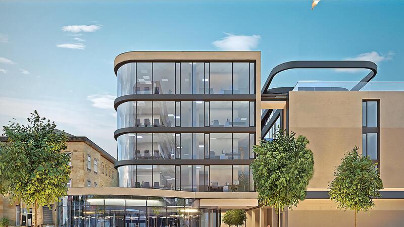 So soll die Fassade des Hotels im neuen Atrium am Bamberger Bahnhof aussehen.