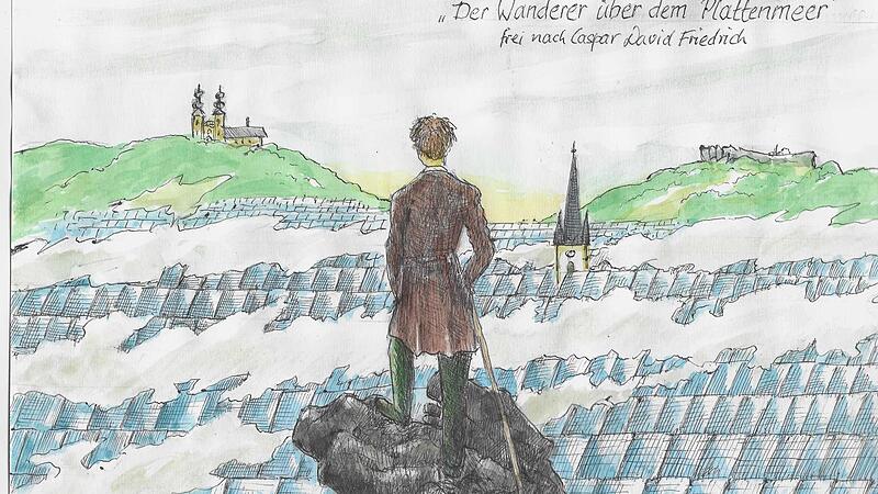 Die Landwirte am Obermain kritisieren das Versiegeln wertvoller Ackerfl&auml;chen im Maintal durch zu viele Photovoltaikanlagen &ndash; unser Karikaturist Anton K&ouml;cheler hat zu dieser Problematik diese Zeichnung gemacht.