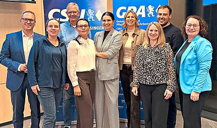 Der Gesundheits- und Pflegepolitische Arbeitskreis (GPA) des CSU-Kreisverbandes Bad Kissingen hat einen neuen Vorstand. Im Bild: (von links) Mario Götz, Dorothea Deeg, Stephan Stoll, Irina Endres, Lidia Poppe, Kathrin Lenhart, Nadine Fuhl, Markus ... Der Gesundheits- und Pflegepolitische Arbeitskreis (GPA) des CSU-Kreisverbandes Bad Kissingen hat einen neuen Vorstand. Im Bild: (von links) Mario Götz, Dorothea Deeg, Stephan Stoll, Irina Endres, Lidia Poppe, Kathrin Lenhart, Nadine Fuhl, Markus ...