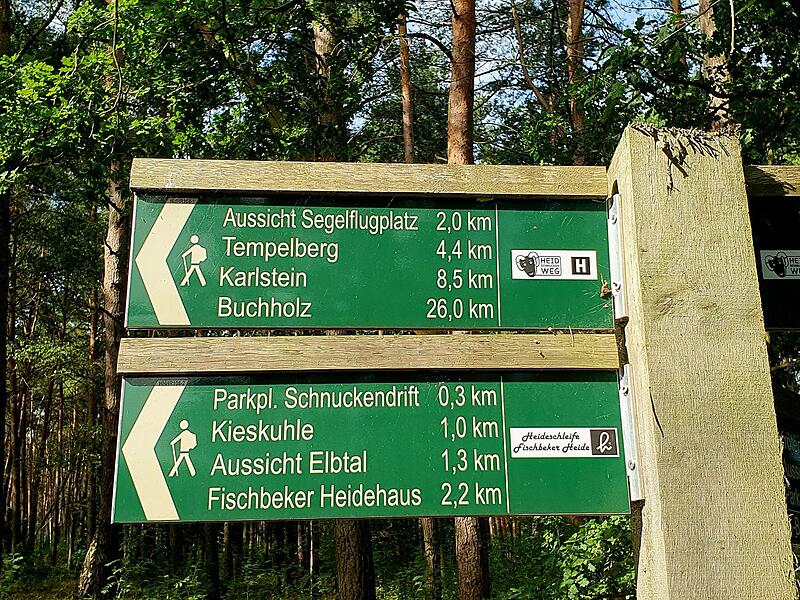 Hinweisschilder auf dem Weg